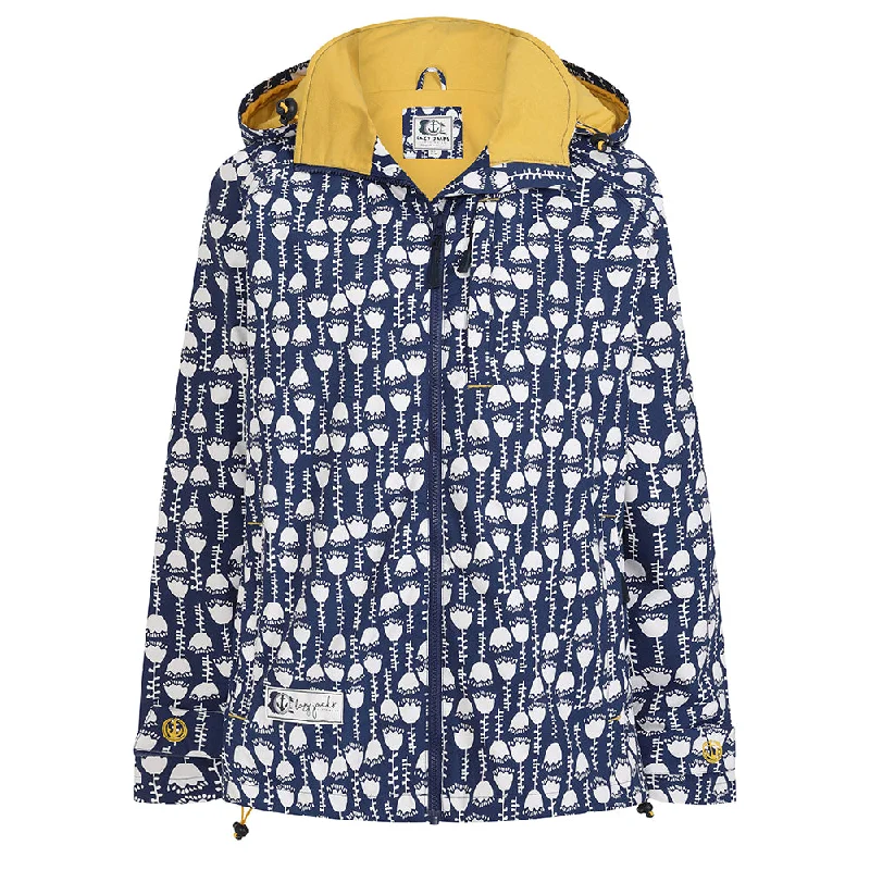 LJ45P - Printed Short Waterproof Coat - Seedling Button-Up Cardigan Coat