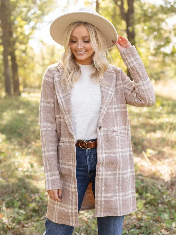 Thread and Supply Plaid Kenzie Coat Elegant Wool Jacket
