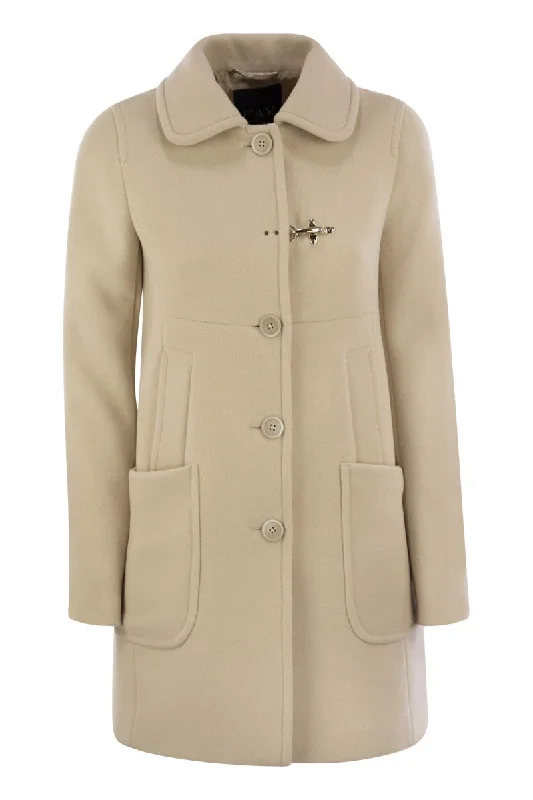 Wool and Cashmere Coat Suede Fringe Jacket