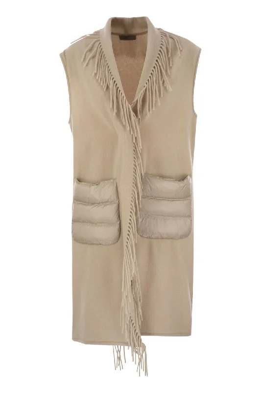 Wool and cashmere sleeve coat Pastel Wool Peacoat