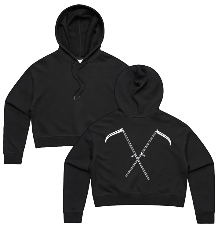 BAG OV BONES - 'Soul Harvests' Pullover Cropped Hoodie Cap Sleeve Casual