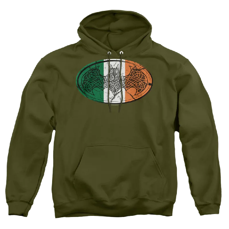 Batman Irish Celtic Symbol - Pullover Hoodie Cold Shoulder Design