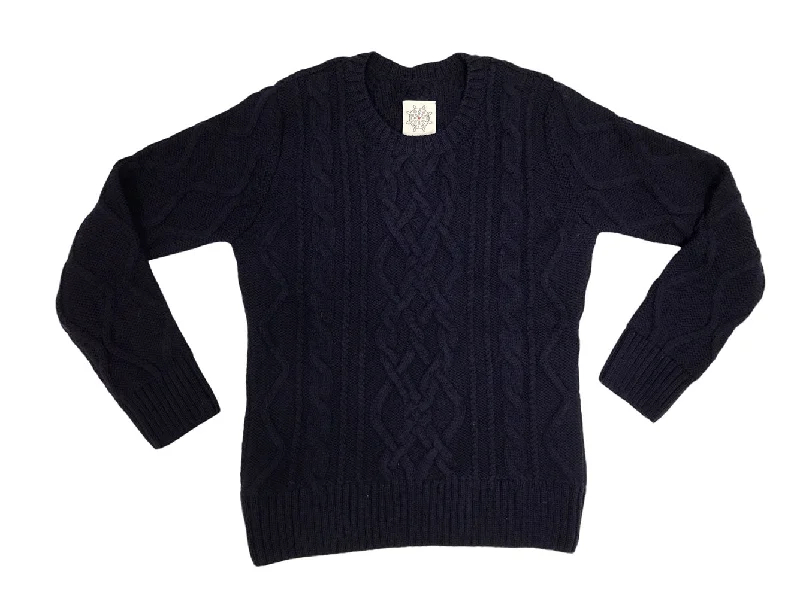 BOAST Women's Navy Chunky Cable Knit Crewneck Sweater Sz L $180 NEW Tailored Straight A-Line BOAST Women's Navy Chunky Cable Knit Crewneck Sweater Sz L $180 NEW Tailored Straight A-Line