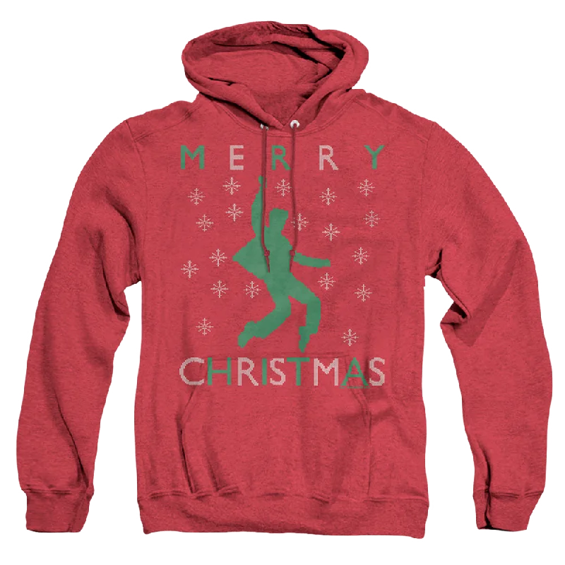 Elvis Presley Dancing Ugly Christmas - Heather Pullover Hoodie Fitted Ribbed Sweater