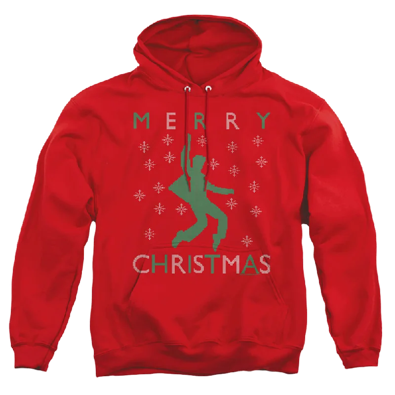 Elvis Presley Dancing Ugly Christmas - Pullover Hoodie Textured Knit Design