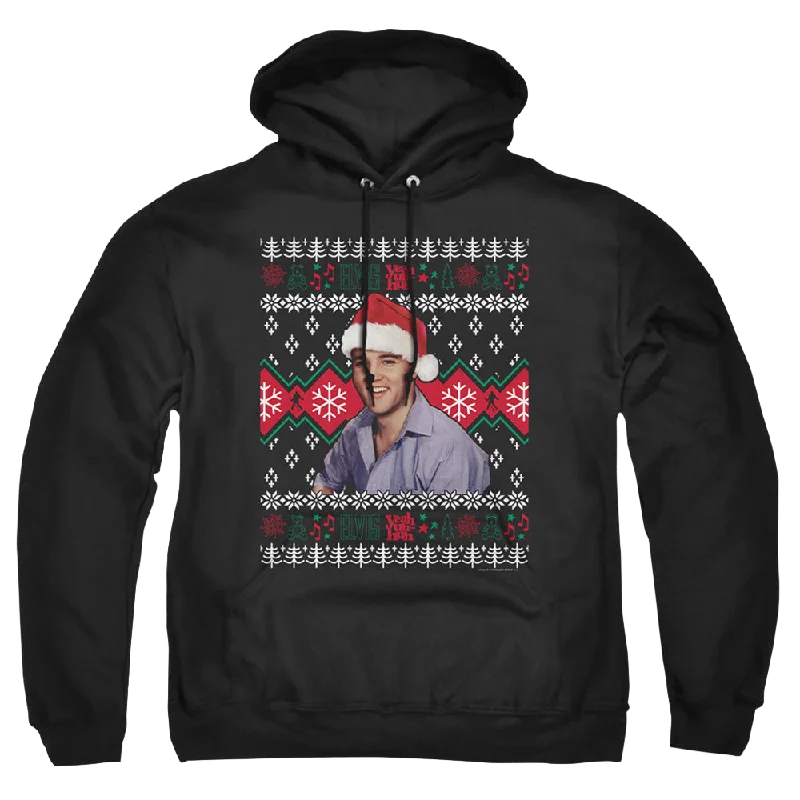 Elvis Presley Ugly Christmas Sweater - Pullover Hoodie Seamless Knit Pullover