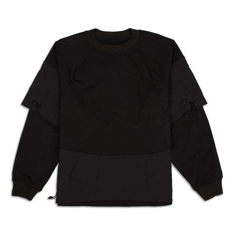 French Terry + Glyde Crewneck Pullover - Resale Ruffle Sleeve Feminine