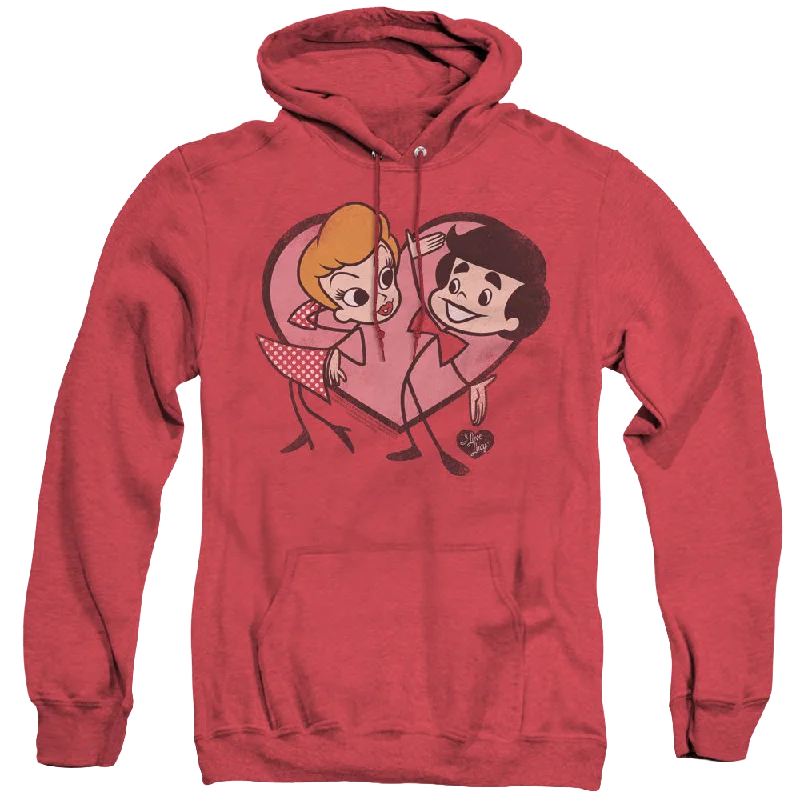 I Love Lucy Cartoon Love - Heather Pullover Hoodie Crew Neck Wool
