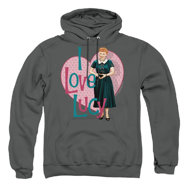 I Love Lucy Heart You - Pullover Hoodie Button Front Sweater