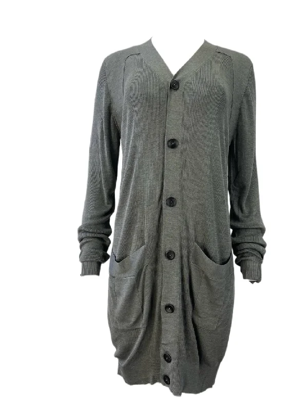 RICHARD CHAI Women's Melgy Button Pockets Sweater #16F09 L NWT Open Front Closed Front Wrap Front