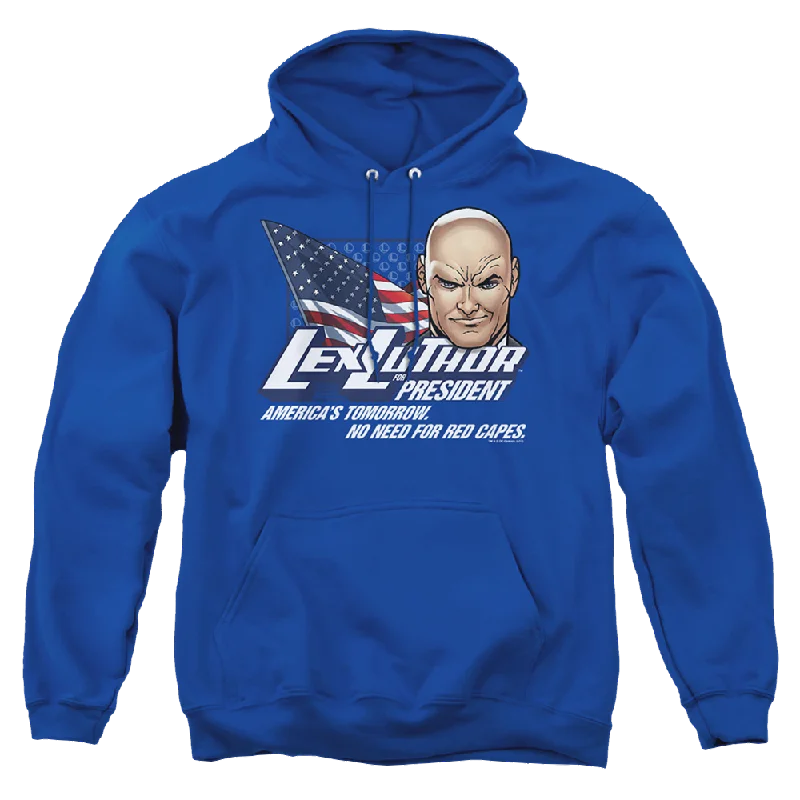 Superman Lex For President - Pullover Hoodie Open Neck Pullover