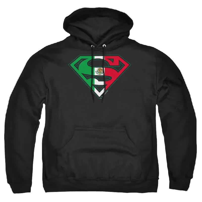 Superman Mexican Flag Shield - Pullover Hoodie Bell Sleeve Stylish