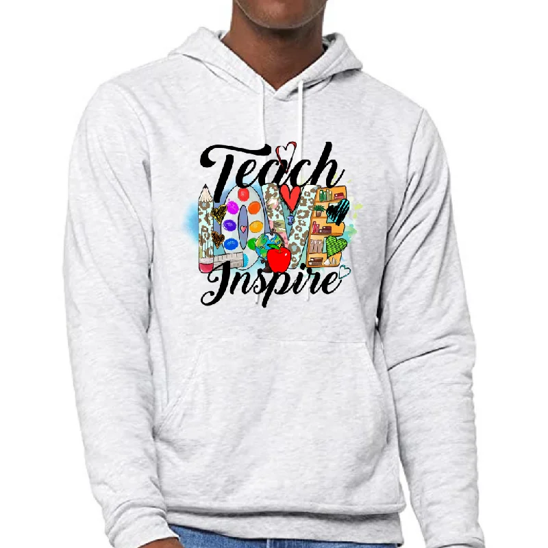 Teach Love Inspire Unisex Fleece Pullover Hoodie Flare Sleeve Stylish