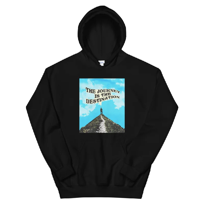 The Journey Is The Destination Graphic Hoodie Hoodie with Hem Contrast Bold Stylish