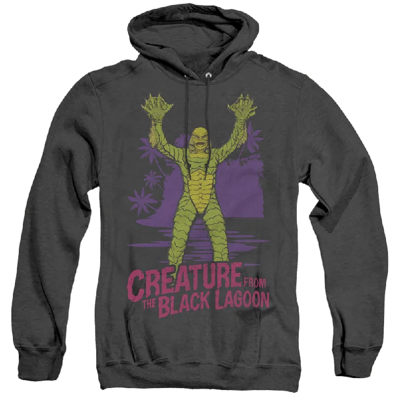 Universal Monsters From Forbidden Depths - Heather Pullover Hoodie Deep Neck Pullover Universal Monsters From Forbidden Depths - Heather Pullover Hoodie Deep Neck Pullover
