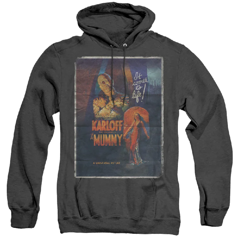 Universal Monsters Mummy One Sheet - Heather Pullover Hoodie Port Neck Pullover