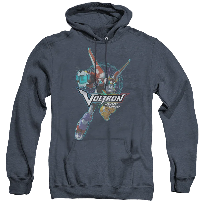 Voltron Legendary Defender Defender Pose - Heather Pullover Hoodie Batwing Sleeve Top