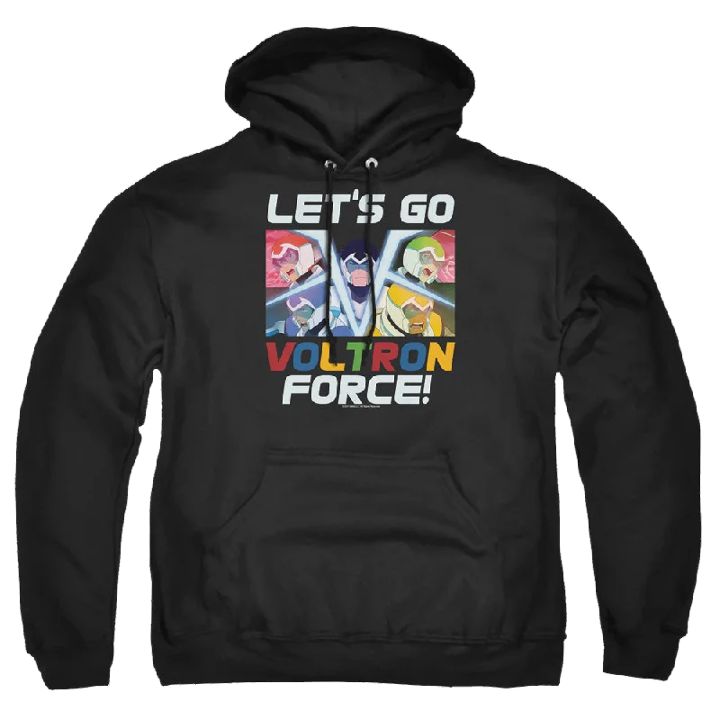 Voltron Legendary Defender Lets Go - Pullover Hoodie Cold Shoulder Design