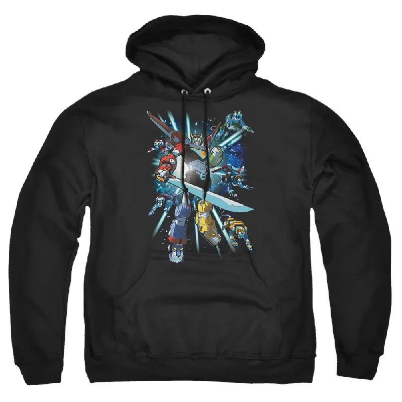 Voltron Legendary Defender Lions Share - Pullover Hoodie Gathered Sleeve Pullover