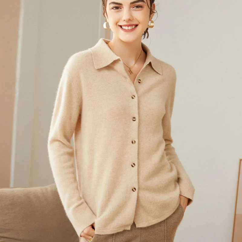 Thecashmerelife 100% Pure Cashmere Cardigan for Women Button Front Long Sleeve Winter Warm Cashmere Cardigan Rayon Fabric Velvet Fabric Corduroy Fabric