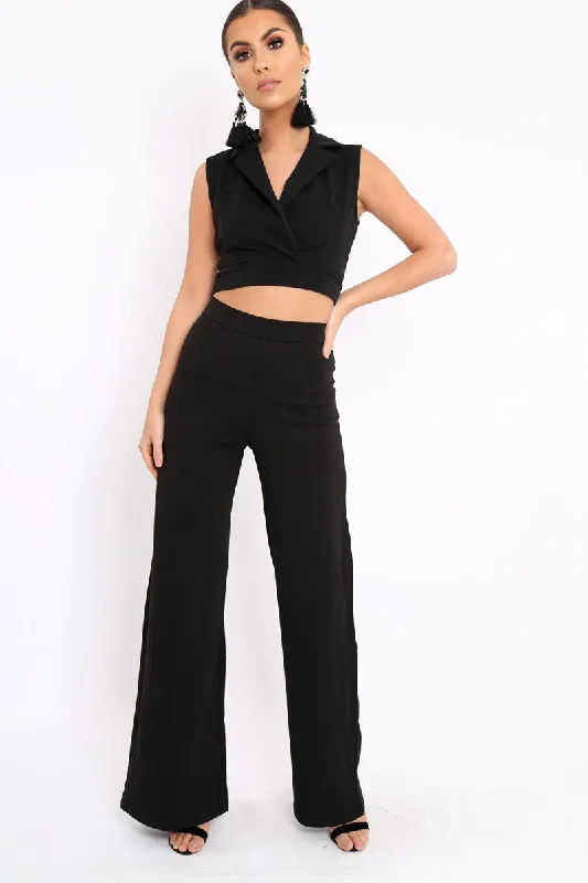 Black Cropped Blazer - Achsah Plus Size Women's Coat