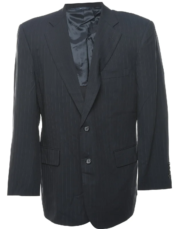 Black Striped Blazer - XL Women's Navy Jacket