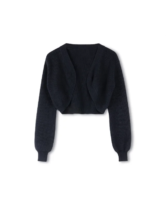 Chunky Rib Shrug Cardigan Seamless Knitted Crochet