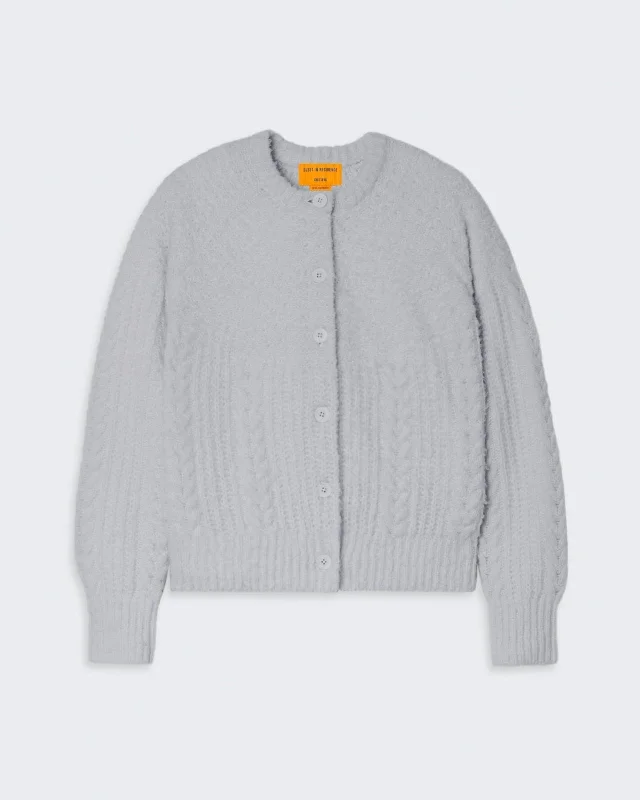 Cloud Cardigan - Stone Print Jacquard Patchwork