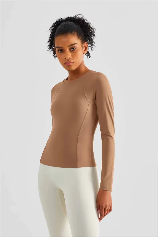 CX1495-Nuls Europe and the United States soft breast line slim-fit version long-sleeved yoga wear classic round neck one-piece yoga blazer Summer Women's Jacket CX1495-Nuls Europe and the United States soft breast line slim-fit version long-sleeved yoga wear classic round neck one-piece yoga blazer Summer Women's Jacket