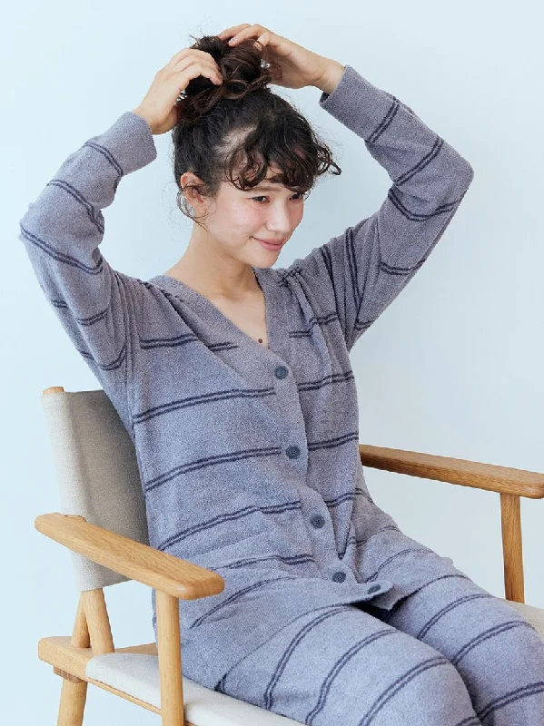 Hot Smoothie Border Cardigan Spandex Rayon Corduroy