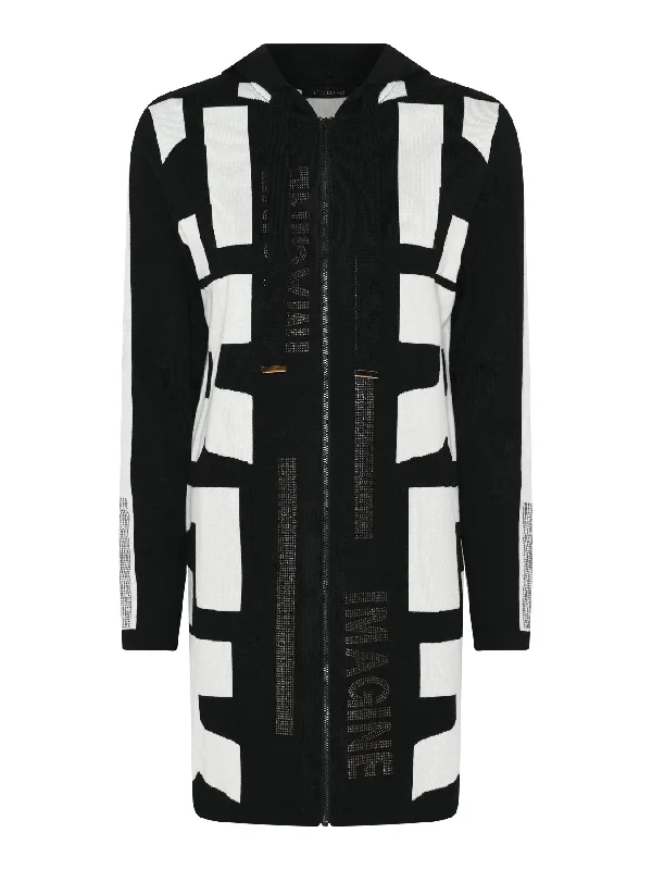 Typescript Zip Up Hooded Cardigan Thin Thick Dense