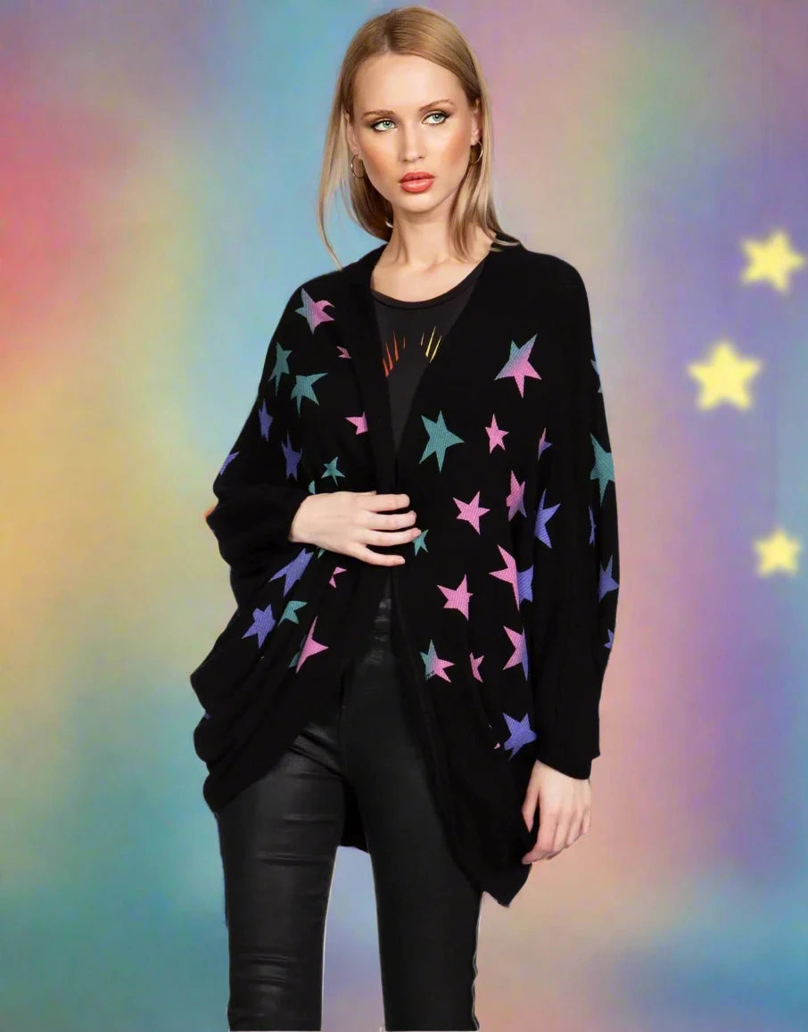 Lauren Moshi Isla Ombre Stars Wrap Cardigan Zippered Front Buttoned Front Snap Front Lauren Moshi Isla Ombre Stars Wrap Cardigan Zippered Front Buttoned Front Snap Front