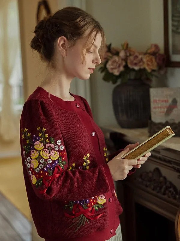 Floral Cardigan Toggled Drawstring Belted