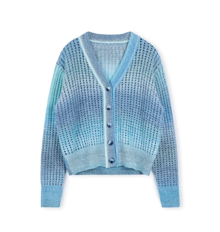 MESH KNIT CARDIGAN Button Cardigan Zip Cardigan Pullover Cardigan