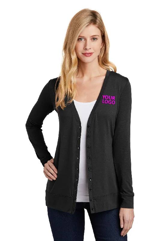 Port Authority Ladies Concept Branded Cardigans, Black Chenille Fabric Brocade Fabric Lace Fabric Port Authority Ladies Concept Branded Cardigans, Black Chenille Fabric Brocade Fabric Lace Fabric