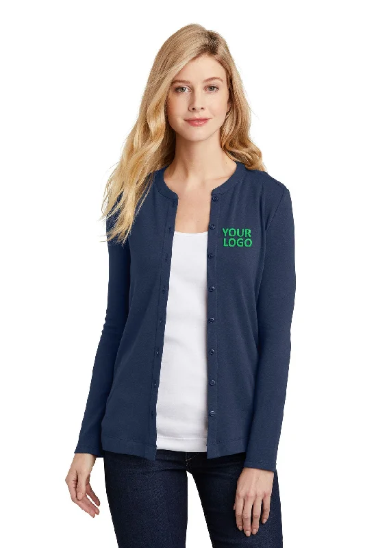 Port Authority Ladies Concept Stretch Branded Button-Front Cardigans, Dress Blue Navy Cable Knit Ribbed Knit Lace Knit Port Authority Ladies Concept Stretch Branded Button-Front Cardigans, Dress Blue Navy Cable Knit Ribbed Knit Lace Knit