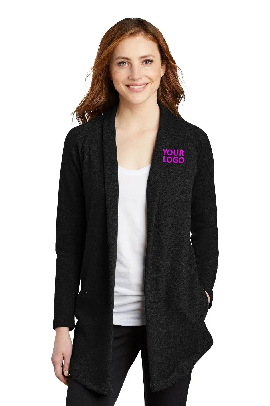 Port Authority Ladies Interlock Customized Cardigans, Deep Black/ Charcoal Heather Handmade Hand-knitted Hand-woven Port Authority Ladies Interlock Customized Cardigans, Deep Black/ Charcoal Heather Handmade Hand-knitted Hand-woven