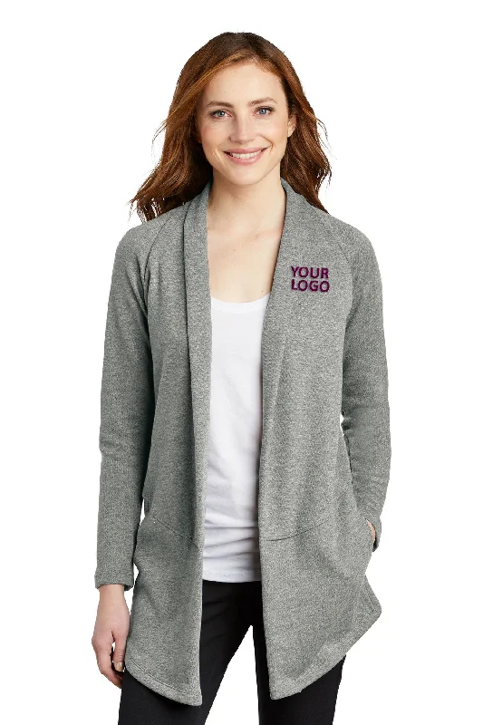 Port Authority Ladies Interlock Customized Cardigans, Medium Heather Grey/ Charcoal Heather Satin Blend Silk Blend Wool Blend Port Authority Ladies Interlock Customized Cardigans, Medium Heather Grey/ Charcoal Heather Satin Blend Silk Blend Wool Blend
