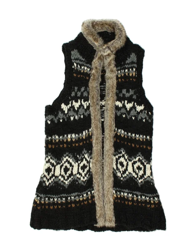 S.OLIVER Womens Longline Sleeveless Cardigan Sweater UK 18 XL Black Cardigan Knitwear Sweater S.OLIVER Womens Longline Sleeveless Cardigan Sweater UK 18 XL Black Cardigan Knitwear Sweater