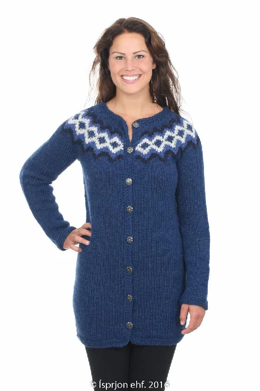 Sif - Icelandic Wool Cardigan - Blue Wool Cardigan Cotton Cardigan Cashmere Cardigan Sif - Icelandic Wool Cardigan - Blue Wool Cardigan Cotton Cardigan Cashmere Cardigan