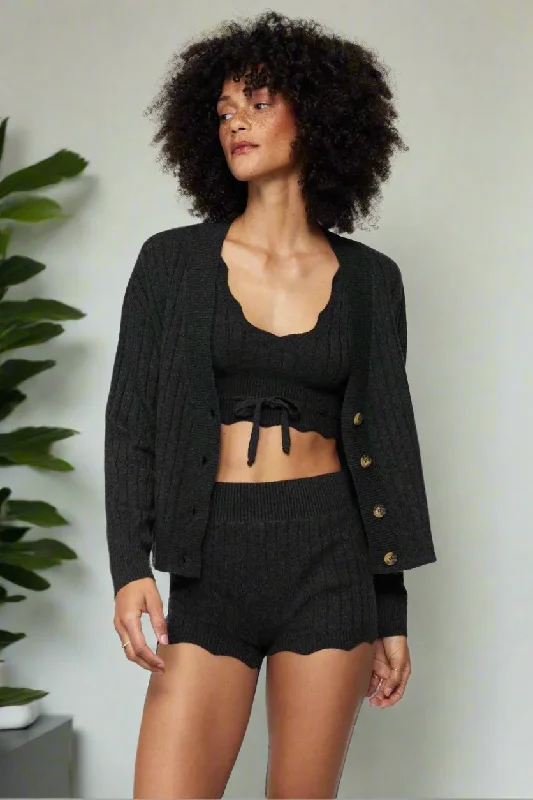 Spiritual Gangster Hudson Pointelle Cardigan Fitted Loose Oversized