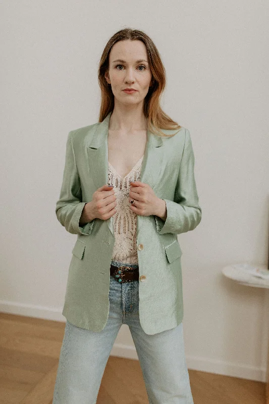 The Delmar Satin Finish Blazer Women's Solid Blazer