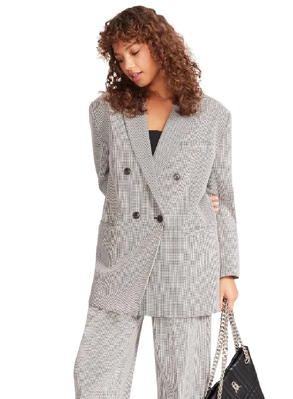 The Isabella Double Breasted Blazer - Gingham Women's Trendy Jacket