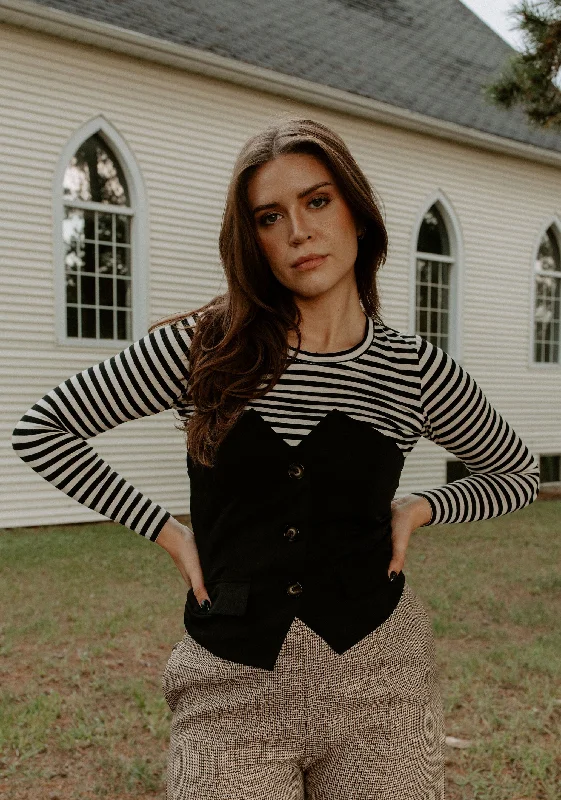 The Kate Strapless Blazer Vest - Black Women's Handmade Blazer
