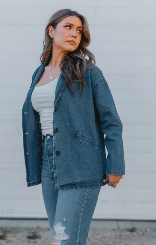 The Lainey Denim Blazer Women's Premium Blazer