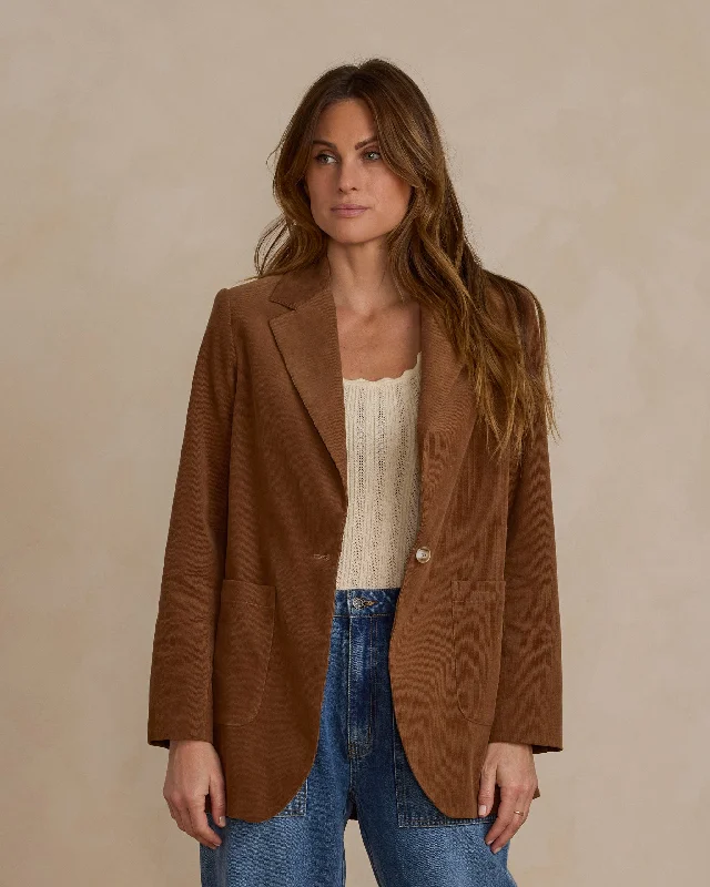 The Linden Blazer by Rylee + Cru - Saddle Women's Stripe Blazer