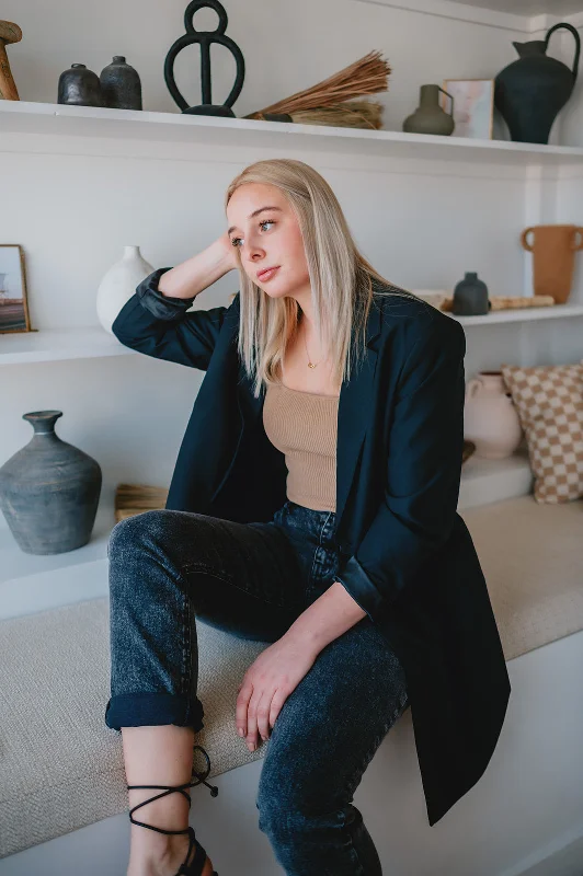 The Marnine Blazer by Minimum - Black Women's Handmade Blazer