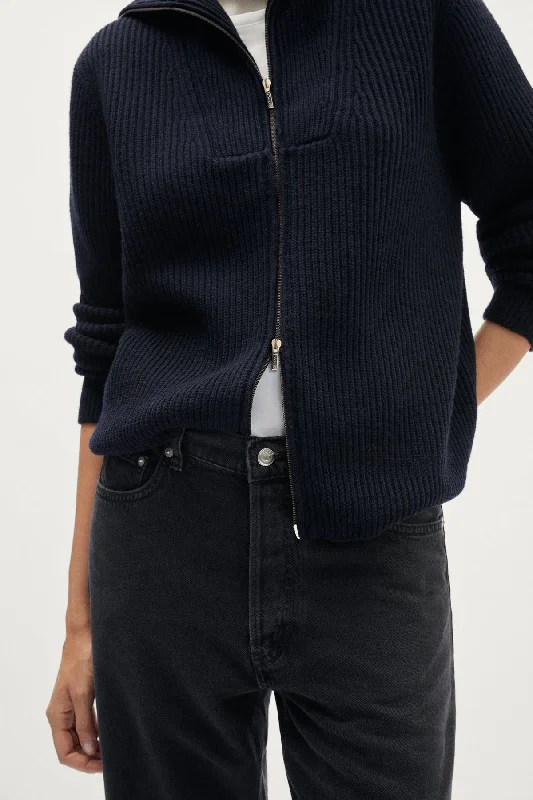 The Merino Wool Full-zip Cardigan Cashmere Blend Cotton Blend Poly Blend
