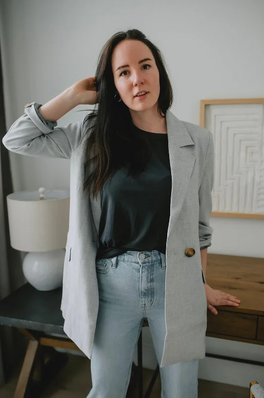 The Wadina Blazer by Inwear - Light Grey Melange Women's Custom Suit