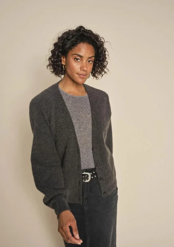 Thora V-Neck Knit Cardigan | Mos Mosh Chenille Blend Fleece Blend Nylon Blend
